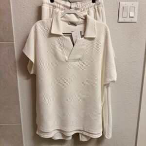 Elegant Cream Textured Women's Jumpsuit